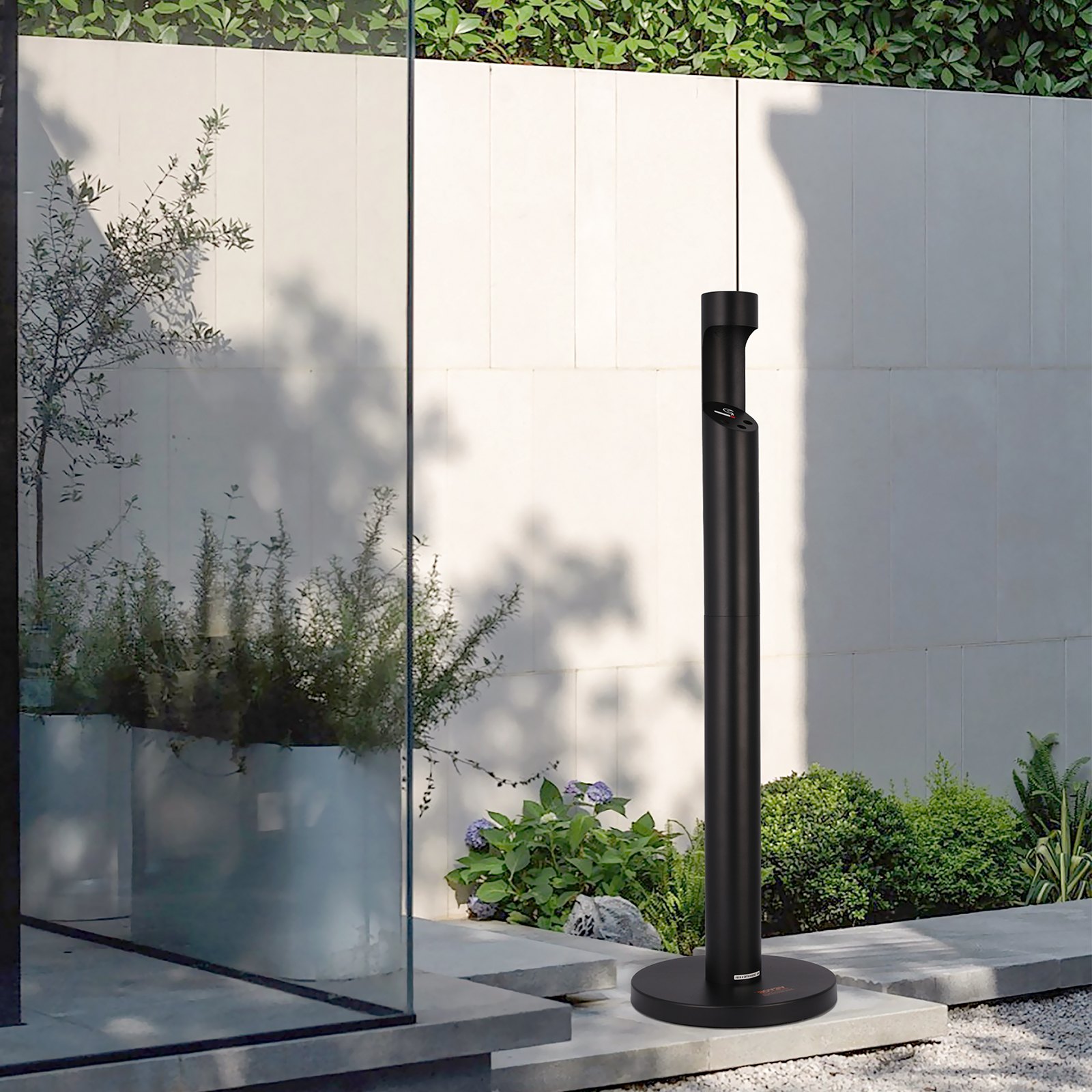 VEVOR Cigarette Butt Receptacle, Commercial Cylinder Cigarette Butt Container, Freestanding and Weatherproof Outdoor Cigarette Butt Disposal for Garden, Office, Restaurant, Hotel, Bar, Patio, Black