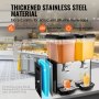 VEVOR Commercial Beverage Dispenser, 2 Tanks 18 L Per Tank Juice Dispenser, 370W Stainless Steel Ice Tea Drink Machine with 45°F-54°F Cooling Temperature, for Cold Drink Restaurant Bar Party