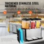 VEVOR Commerciële Drankdispenser met 3 Tanks, Sapdispenser 12 L (per Tank), 370 W RVS IJstheemachine met 7-12 °C Koeltemperatuur, voor Koude Dranken Restaurant Bar Feest Buffet Catering