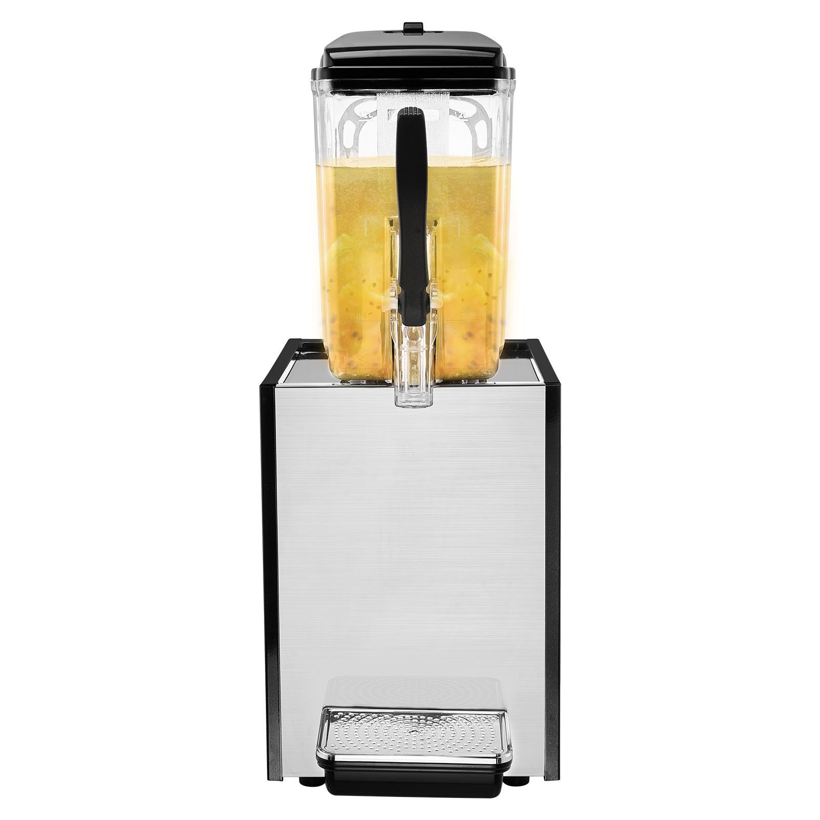 VEVOR Commercial Beverage Dispenser, 12 L Juice Dispenser, 246W 304 Stainless Steel Food Grade Ice Tea Drink Machine with 45°F-54°F Cooling Temperature, for Cold Drink Restaurant Bar Party