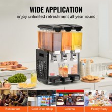 VEVOR Commerciële Drankdispenser 3x10L Dispenser Koude Sappen IJsdranken