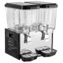 VEVOR elektrische drankdispenser 2 x 18 L 7-12 °C sapdispenser met PC-reservoir, voor restaurants, hotels, bars en kiosken, met roerstaaf voor gelijkmatig mengen, drukschakelaar en lekbak