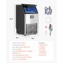 VEVOR Commercial Ice Maker Machine, 100lbs/24H Ice Maker Machine with 33lbs Storage Capacity, 45 Ice Cubes in 15 Minutes, LED Digital Display Freestanding Self-Cleaning for Bar Office Restaurant