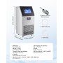 VEVOR Commercial Ice Maker Machine, 45.36 kg/24h with 12.7kg Storage, 45 Cubes per Cycle, Stainless Steel Freestanding & Under Counter Ice Maker with LED Display & Self-Cleaning, for Bar Restaurant