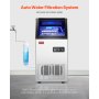 VEVOR 110lbs/24H Commercial Ice Maker, 36 Ice Cubes in 15 Minutes, Freestanding Ice Maker Machine with 28lbs Large Storage Capacity for Bar Office Restaurant, with LED Digital Display & Self-Cleaning