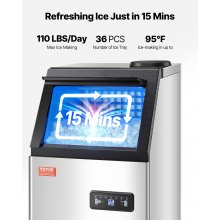 VEVOR Commerciële IJsmachine 50kg/Dag Zelfreinigend Restaurant