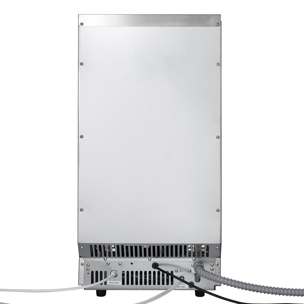 VEVOR Commercial Ice Maker Machine, 54.43 kg/24h with 12.7kg Storage, 45 Cubes per Cycle, Stainless Steel Freestanding & Under Counter Ice Maker with LED Display & Self-Cleaning, for Bar Restaurant