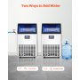 VEVOR Commerciële ijsmachine, 150 lbs/24 uur, 45 ijsblokjes in 15 minuten, vrijstaande ijsmachine met 33 lbs grote opslagcapaciteit voor bar, kantoor, restaurant, met LED-digitaal display en zelfreinigend