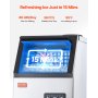 VEVOR Commerciële ijsmachine, 80 lbs/24 uur ijsmachine met 28 lbs opslagcapaciteit, 36 ijsblokjes in 15 minuten, LED digitaal display, vrijstaand, zelfreinigend, voor bar, kantoor, restaurant
