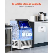 VEVOR Commerciële ijsmachine 45,36 kg/dag LED-display Restaurant