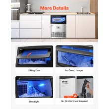 VEVOR Commerciële ijsmachine 40,82 kg/dag LED-display Restaurant