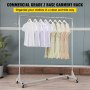 VEVOR Z Rack, Industrial Grade Z Base Garment Rack, Height Adjustable Rolling Z Garment Rack, Sturdy Steel Z Base Clothing Rack with Lockable Casters for Home Garment Store Display Commercial Use Silv