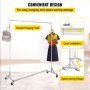 VEVOR Z Rack, Industrial Grade Z Base Garment Rack, Height Adjustable Rolling Z Garment Rack, Sturdy Steel Z Base Clothing Rack with Lockable Casters for Home Garment Store Display Commercial Use Silv