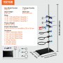VEVOR Lab Stand Support, Laboratorium Retort Support Stand 1 Set, Stalen Lab Stand met 60 cm Staaf & 210,82 x 135 mm Gietijzeren Basis, Inclusief Kolfklemmen, Buretklemmen en Kruisklemmen