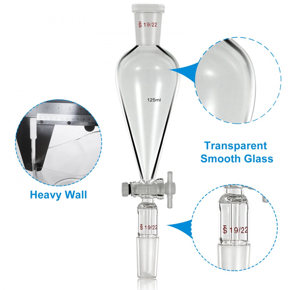 Vevor Lab Glaswerk Set Destillatie Apparaat 25-500ml Inhoud Kolven Glaswerk Kits