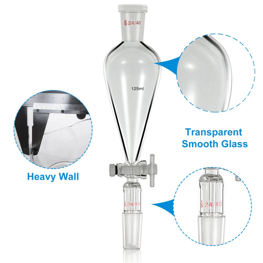 Vevor Lab Glaswerk Set Destillatie Apparaat 25-500ml Inhoud Kolven Glaswerk Kit