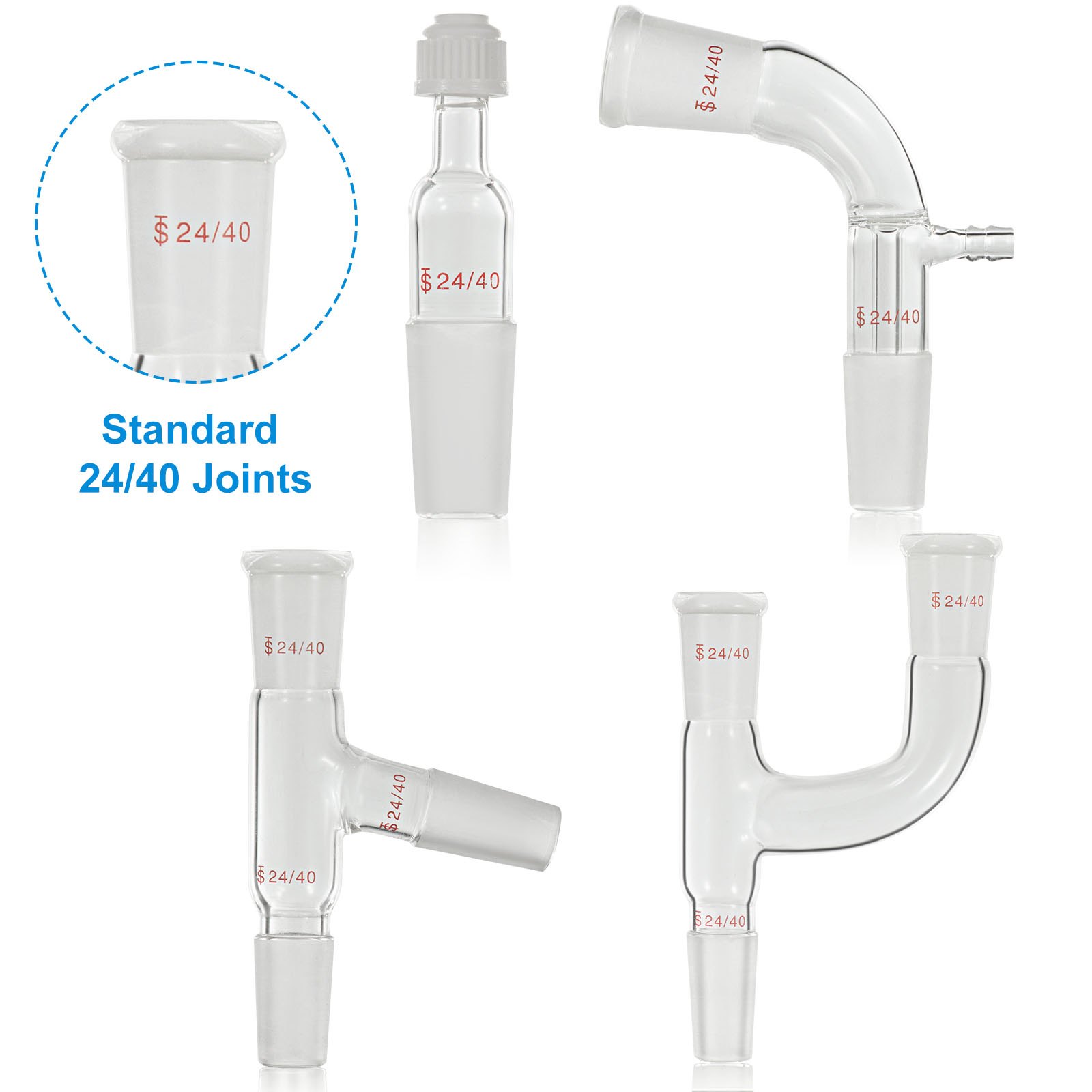 Vevor Lab Glaswerk Set Destillatie Apparaat 25-500ml Inhoud Kolven Glaswerk Kit