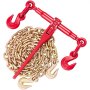 VEVOR Chain and Binder Kit 3/8in-1/2in, Ratchet Load Binders 9215lbs Working Strength, Ratchet Binders and Chains, 3/8in x 10ft Chains with G70 Hooks, for Truck, Tie Down, Hauling, Towing