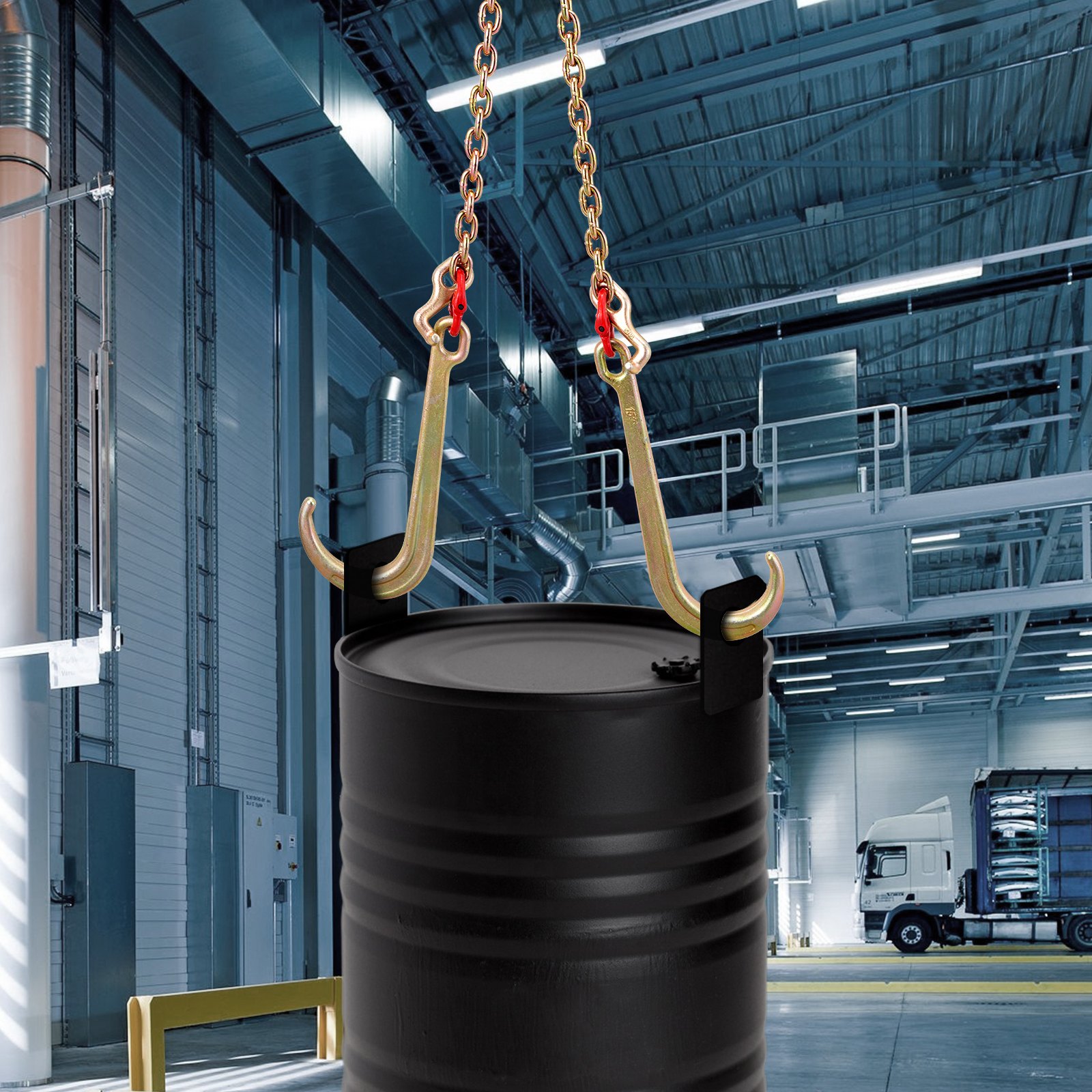 VEVOR G80 V Bridle Chain, 5/16" x 2' Towing Chain Bridle with 15" J Hooks, T Hooks & Grab Hooks, Heavy Duty Transport Chain Bridle with 10800 lbs Safe Working Load for Flatbed Truck Wrecker Recovery