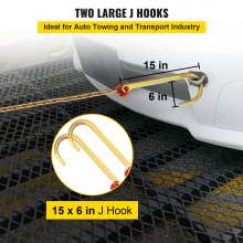 VEVOR J Hook Chain, 38 x 15 cm Bridle Tow Chain, G80 Bridle Transport Chain, Alloy Steel Chain with 2 G70 J Hooks, 4200 kg Tow Hook for Trucks, J Hook Tow Straps 2 Pack