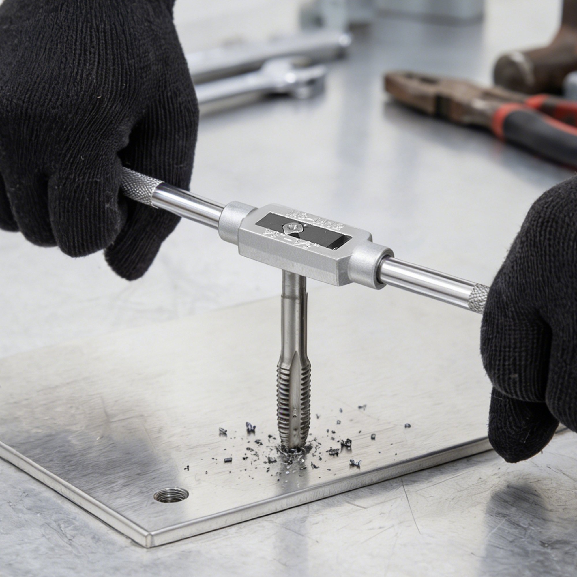 VEVOR 60-delige tap- en snijset, metrische en SAE-maten M3 tot M12, nr. 4 tot 1/2 inch, met grove en fijne tappen en snijplaten, sleutel en draagtas.