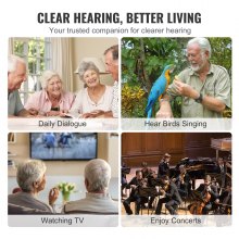 VEVOR Hearing Aids for Senior Rechargeable Hearing Amplifiers & 8 Pair Ear Domes