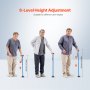 VEVOR Walking Cane for Man Woman, Folding Walking Stick with 8-Level Adjustable Height and 4-Pronged Pivoting Base, Lightweight & Portable Aluminum Mobility Aid for Senior Adult, 250LBS Loading (Blue)