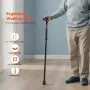 VEVOR Walking Cane for Man Woman, Folding Walking Stick with 5-Level Adjustable Height & Anti-Slip Rubber Tip, Lightweight and Portable Aluminum Mobility Walking Aid for Seniors Adults, 220LBS Loading