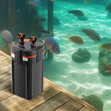 VEVOR Aquariumfilter 264GPH, 3-traps potfilter 284L, ultrastil intern aquariumfilter met UV-bescherming, multifunctioneel dompelbaar vermogensfilter voor aquaria, 11W