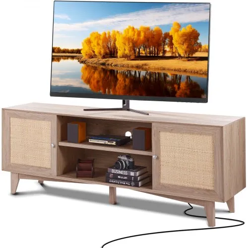 VEVOR Rotan TV-meubel 191cm TV Boho TV-meubel TV-meubel eiken