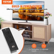 VEVOR Rotan TV-meubel 191cm TV Boho TV-meubel TV-meubel eiken