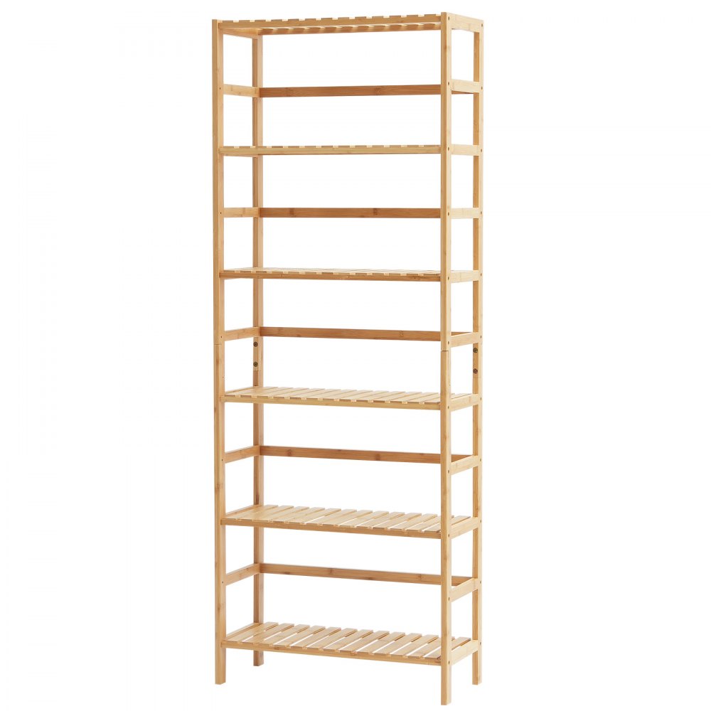 VEVOR 6-laags bamboe boekenkast, opbergrek, vrijstaande multifunctionele bloemen- en plantenstandaard, archiefrek, ideaal voor badkamer, slaapkamer, kantoor, studeerkamer, natuurlijke kleur