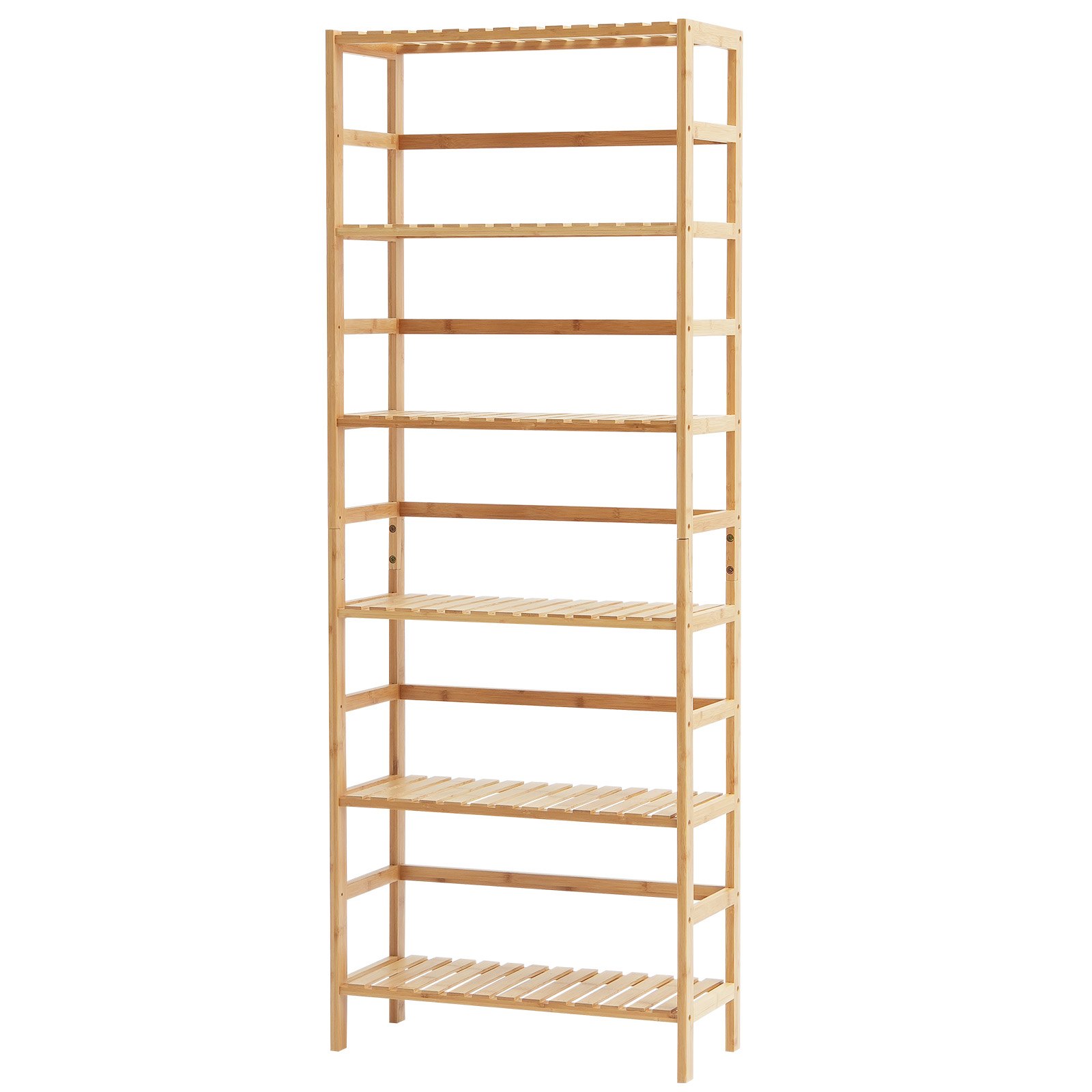 VEVOR 6-laags bamboe boekenkast, opbergrek, vrijstaande multifunctionele bloemen- en plantenstandaard, archiefrek, ideaal voor badkamer, slaapkamer, kantoor, studeerkamer, natuurlijke kleur