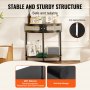 VEVOR Half-moon Rattan Console Table 2 Storage Drawers Rattan Sliding Door Black