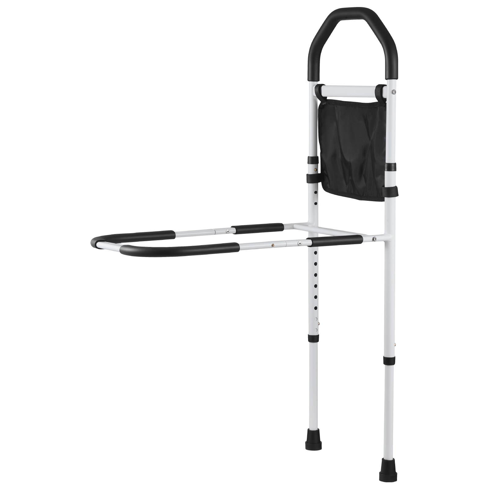 VEVOR Bedverhoger, handgrepen met steunpoot en PU-leuning, in hoogte verstelbare wandelstok van koolstofstalen buis (732-992 mm), instaphulp voor kingsize-, queensize-, tweepersoonsbedden en eenpersoonsbedden