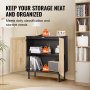 VEVOR Rattan Cabinet Storage with 2 Magnetic Doors and Adjustable Shelves Black