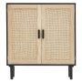 VEVOR Rotan kast Rotan ladekast 1 stuk Opbergkast met 2 magnetische deuren, dressoirkast met verstelbare planken, ideaal voor hal, entree, woonkamer of keuken