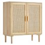 VEVOR Rotan kast Rotan ladekast Opbergkast met 2 magnetische deuren en verstelbare planken en handgrepen, dressoir Buffetkast voor hal Entree Woonkamer Keuken Hal