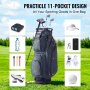 VEVOR golf cart bag with 11 pockets for clubs, gloves, phone, keys, water bottle, tees, and cap.