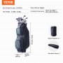 VEVOR golf cart bag with multiple compartments, nylon material, dimensions 35.8" x 16.9" x 13".