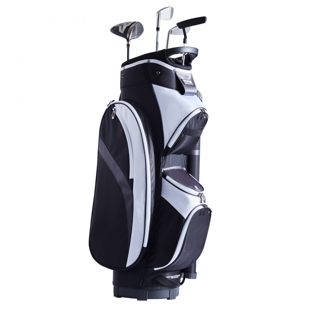VEVOR Golf Cart Bag met 14-vaks bovenverdeler, 36-inch premium nylon cartbag met meerdere zakken, duurzame golftassen met handgrepen, stofkap en afneembare banden voor mannen en vrouwen, zwart kleurblokontwerp