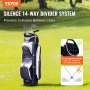 VEVOR golf cart bag with 14-way divider system prevents club collisions on a lush green golf course.