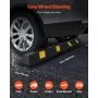 VEVOR Parkeerstop Wielstopper 1 st. 184 x 16 x 11 cm Parkeerhulp Parkeerbegrenzer met reflecterende strips, Rubberen parkeerbarrière voor auto's, bestelwagens en vrachtwagens, Wielgeleider, Parkeerbegrenzer