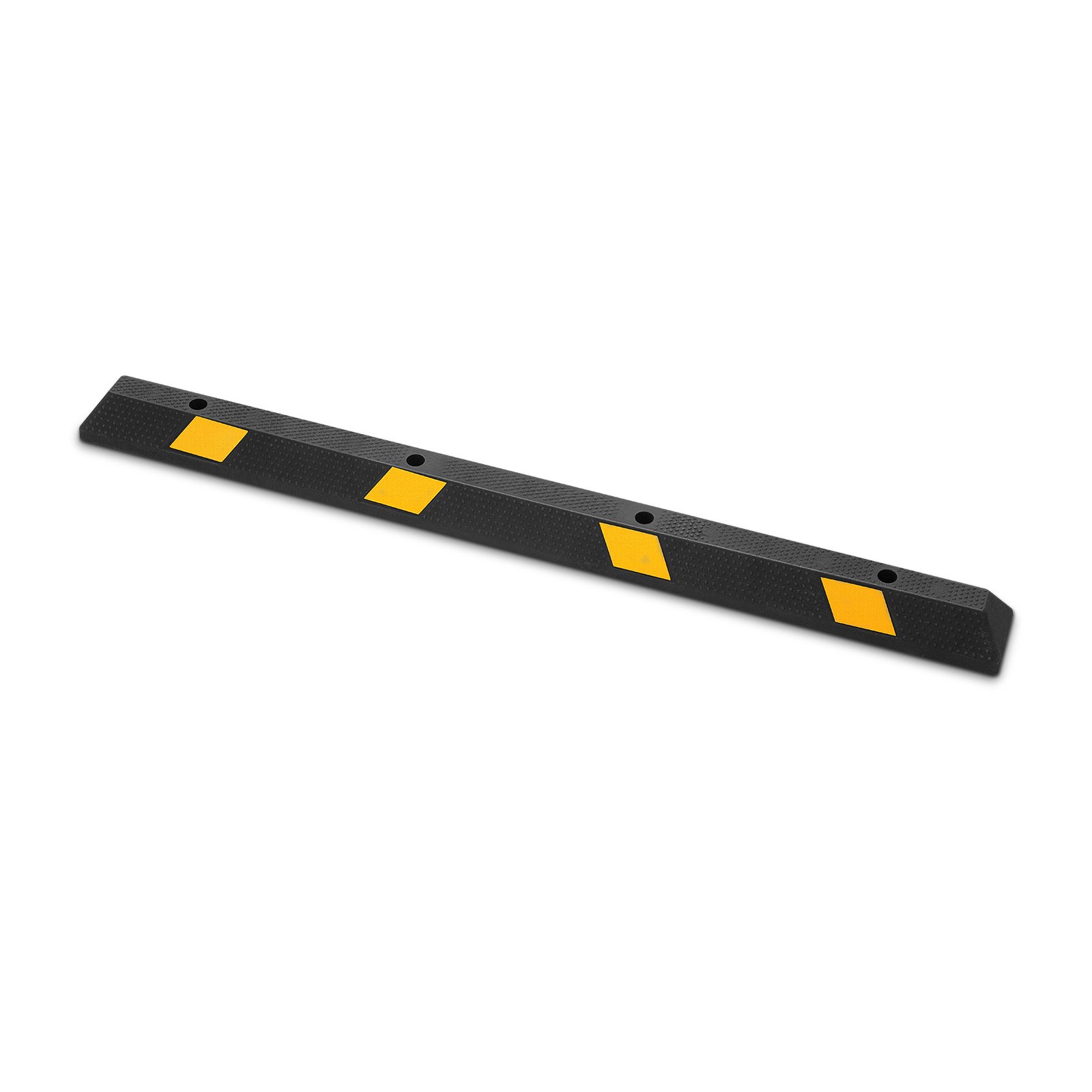 VEVOR Parkeerstop Wielstopper 1 st. 184 x 16 x 11 cm Parkeerhulp Parkeerbegrenzer met reflecterende strips, Rubberen parkeerbarrière voor auto's, bestelwagens en vrachtwagens, Wielgeleider, Parkeerbegrenzer