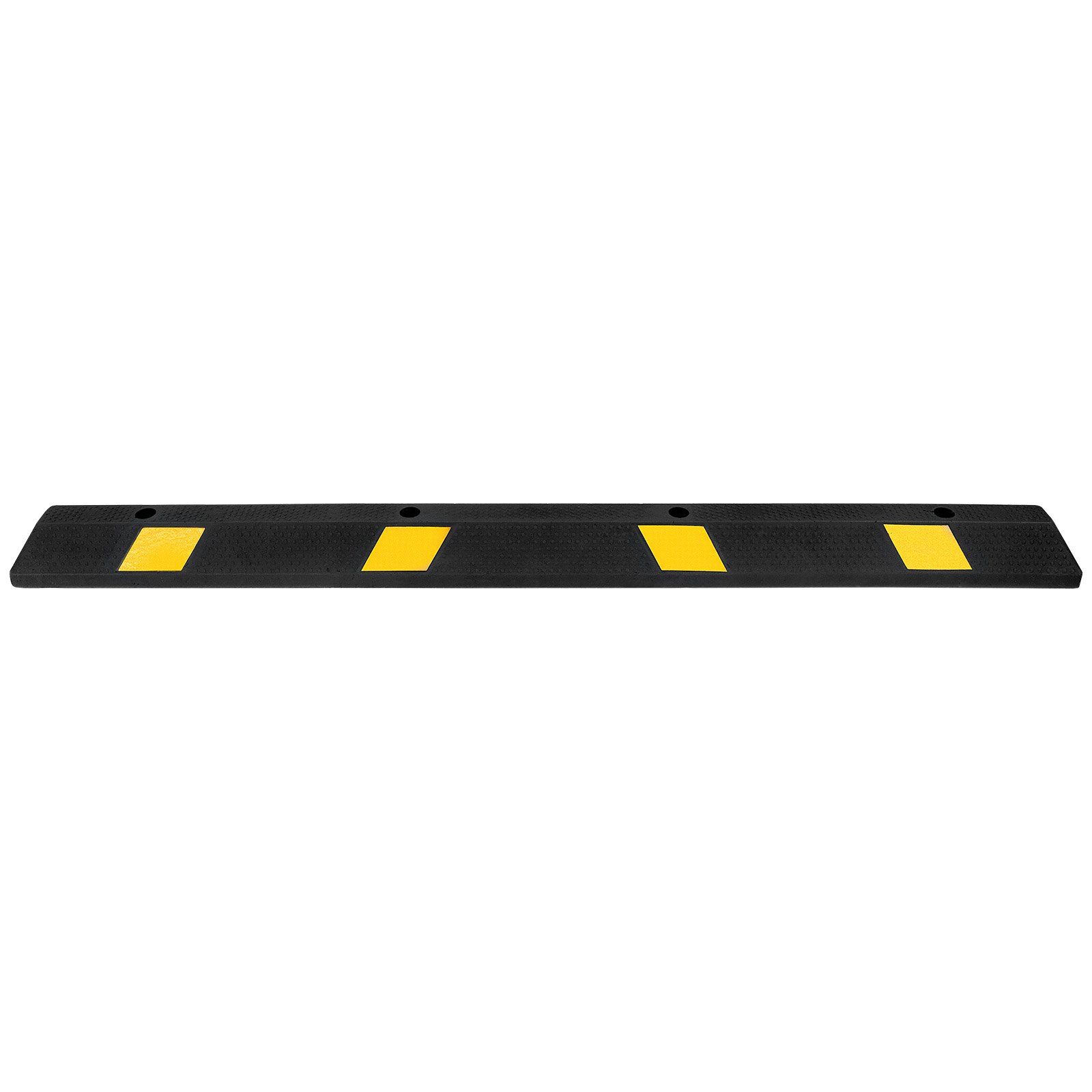VEVOR Parkeerstop Wielstopper 1 st. 184 x 16 x 11 cm Parkeerhulp Parkeerbegrenzer met reflecterende strips, Rubberen parkeerbarrière voor auto's, bestelwagens en vrachtwagens, Wielgeleider, Parkeerbegrenzer