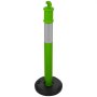 VEVOR Verkeersafbakeningspalen 3-pack (114 cm) met vulbare voet en reflecterende strips, waarschuwingspalen voor bouwplaatsen, parkeerterreinen, dranghekken, groen