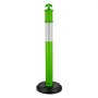 VEVOR Verkeersafbakeningspalen 3-pack (114 cm) met vulbare voet en reflecterende strips, waarschuwingspalen voor bouwplaatsen, parkeerterreinen, dranghekken, groen