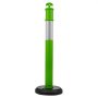 VEVOR Verkeersafbakeningspalen 3-pack (114 cm) met vulbare voet en reflecterende strips, waarschuwingspalen voor bouwplaatsen, parkeerterreinen, dranghekken, groen