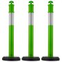 VEVOR Verkeersafbakeningspalen 3-pack (114 cm) met vulbare voet en reflecterende strips, waarschuwingspalen voor bouwplaatsen, parkeerterreinen, dranghekken, groen