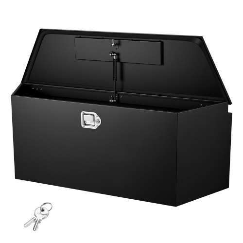 VEVOR Trekhaakbox voor vrachtwagens, 1245 x 353 x 470 mm, gemaakt van staal, 50 kg draagvermogen, gereedschapskist met slot en sleutels, aanhangerbox voor laadbakken van pick-ups, campers, SUV's, terreinwagens, zwart